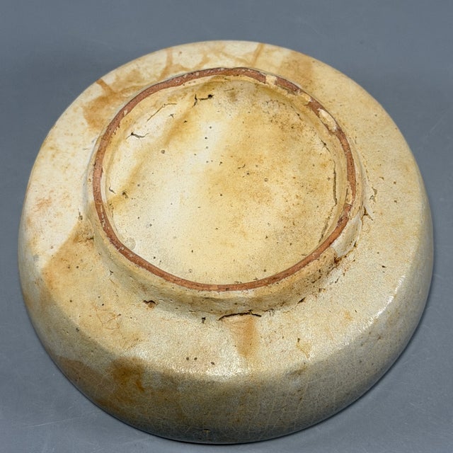 Antique Chinese Yellow Glaze Shallow Dish, Collectible Ceramic For Sale - Image 4 of 5