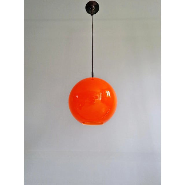 1970s Vintage Orange Opaline Pendant Light from Lita, 1970s For Sale - Image 5 of 16