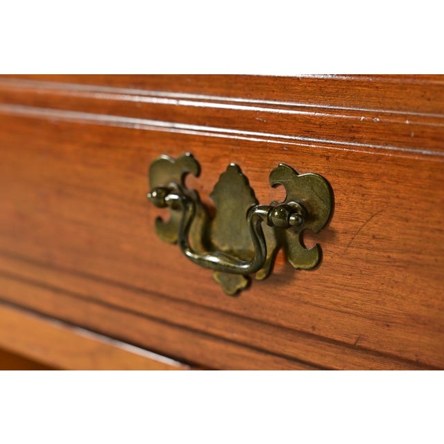 Brown Davis Cabinet Co. American Colonial Chippendale Carved Solid Cherry Wood Nightstand, Circa 1960s For Sale - Image 8 of 13