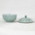 Vintage Chinese Celadon Green Lotus Flower Carved Porcelain Covered Bowl For Sale In New York - Image 6 of 13