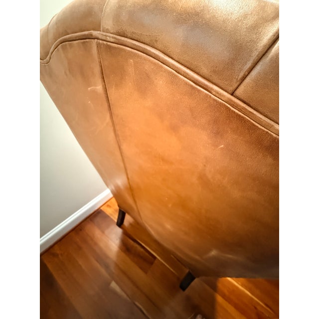 Antique Georgian Leather Wing Chair For Sale In Washington DC - Image 6 of 8