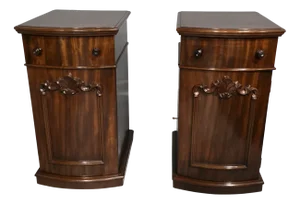 Mahogany Bedside Cabinets, 1880s, Set of 2