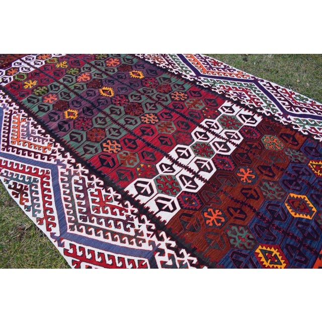 Oversize Turkish Kilim Rug For Sale - Image 4 of 11