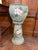 Ceramic 1940s Art Nouveau-Style Floral Jardinière on Pedestal For Sale - Image 7 of 8