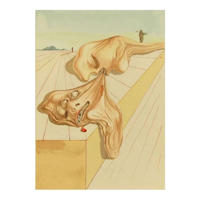 Salvador Dali Woodcut Hell 30 Men Who Eat Each Other For Sale