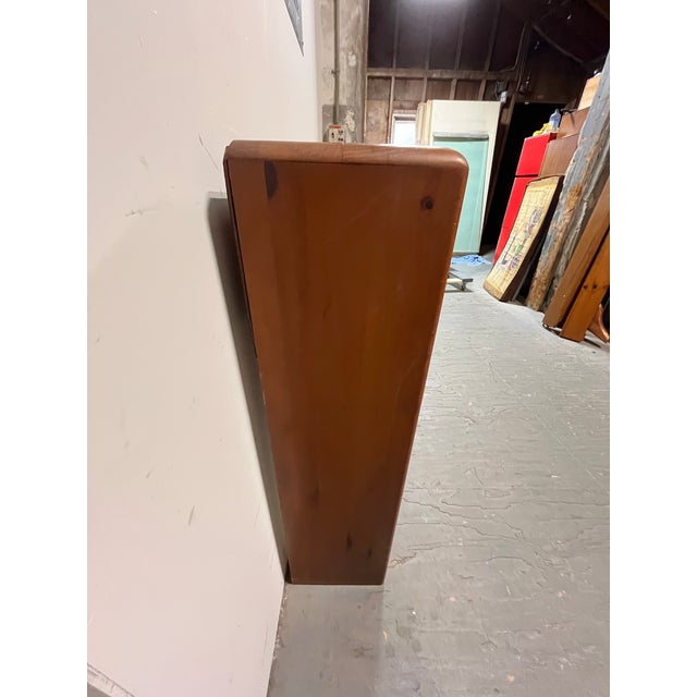 Wood Mid Century Franklin Shockey Sculptured Pine Wood Storage Bed Headboard For Sale - Image 7 of 11