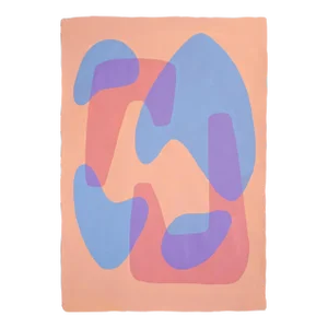 2024, Mid-Century Modern Shapes Painting of "Flintstone Chic Curves", Acrylic Painting on Watercolor Paper by Ryan Rivadeneyra