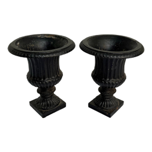 Vintage Cast Iron Planters- A Pair