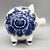 Blue Vintage Blue and White Delft Style Floral Ceramic Piggy Bank – Dutch Colonial, Folk Art For Sale - Image 8 of 9