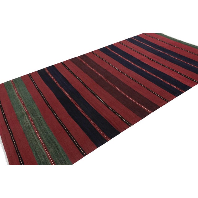 Traditional Vintage Bakhtiari Persian Kilim, Red and Black Geometric Stripes - Rug & Kilim For Sale - Image 3 of 8