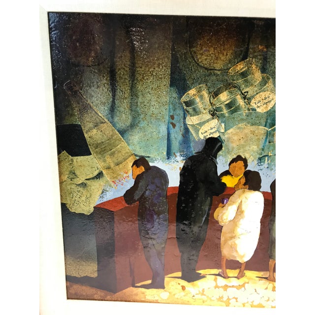 Gold 1970s Framed “Escartus” Oil on Canvas Painting For Sale - Image 8 of 13