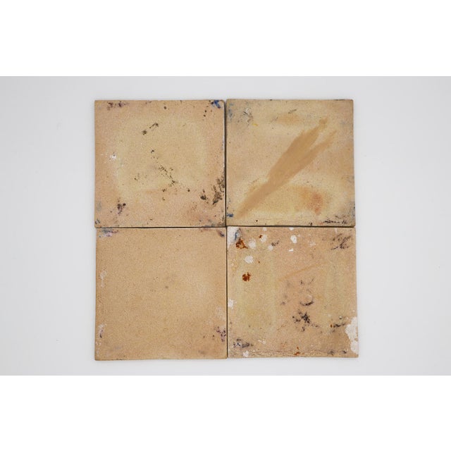 19th Century Set of Four Floral Tiles, Portuguese Baroque For Sale - Image 12 of 14