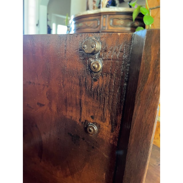 Wood Pair of French Style Art Deco Marble Top Night Stand, Bedside Table For Sale - Image 7 of 12