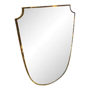 Vintage Brass Italian Sculptural Wall Mirror 1960s
