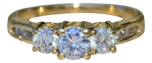 The Sunrise: Contemporary Three Stone Engagement Ring Set With Diamonds