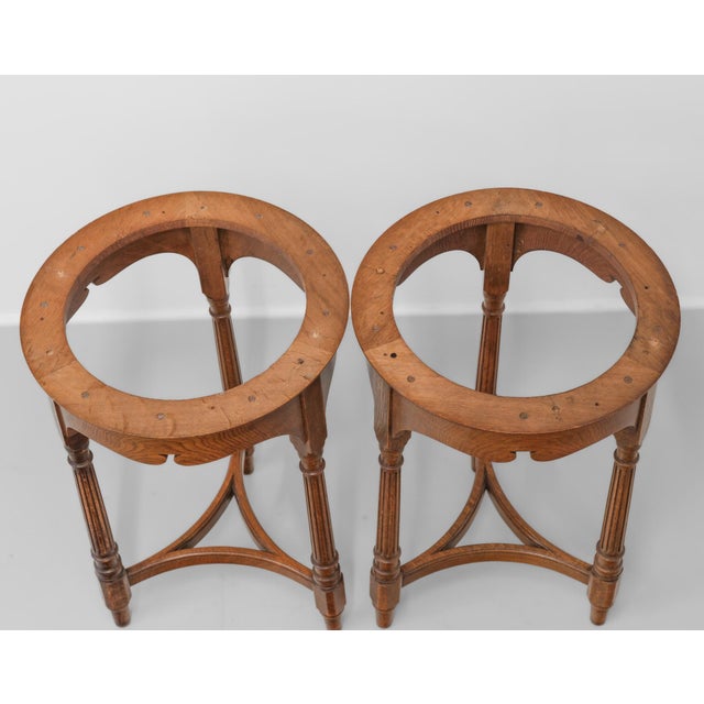 Late 19th Century Oak Occasional Side Tables with Marble Tops from Gillows, 1893, Set of 2 For Sale - Image 10 of 16