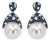Late 20th Century Pair of South Sea Pearl & Sapphire Earrings For Sale