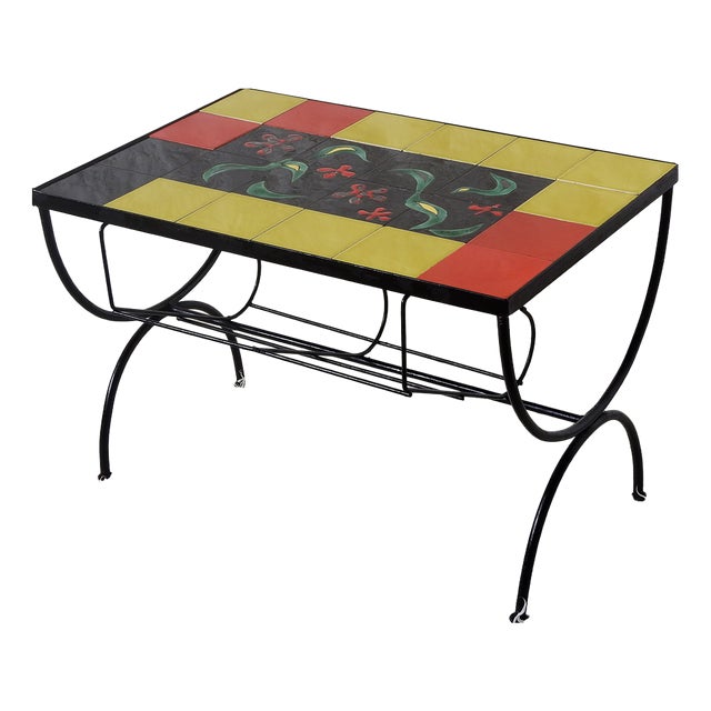 Low Ceramic Table by J.G. Picard, France, 1950s For Sale