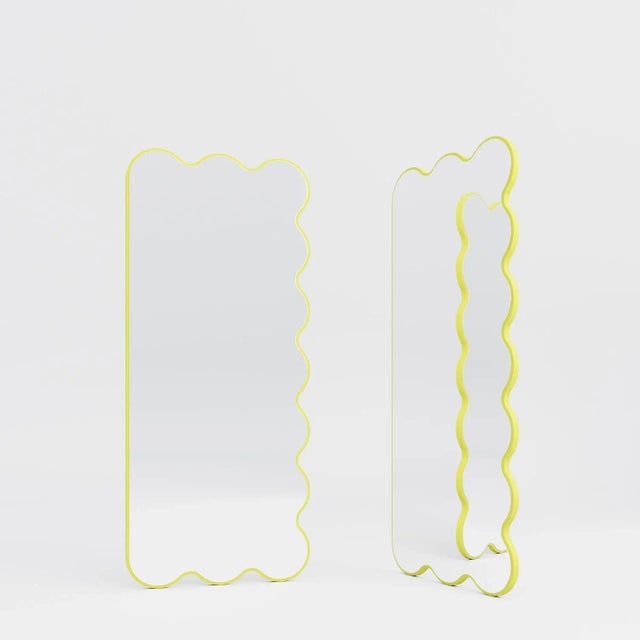 Hvyli Q11 - Full Length Asymmetrical Wavy Blue Mirror by Oitoproducts For Sale - Image 11 of 15
