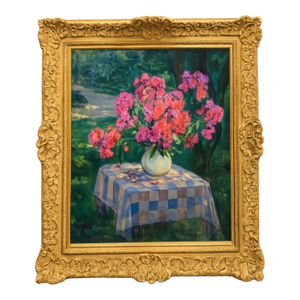 Jeanne Lauvernay‑Petitjean French Impressionist Oil on Canvas “Still Life With Flowers” – Signed
