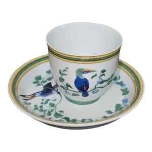 Hermes Paris Toucan Limoges Porcelain Cup & Dish