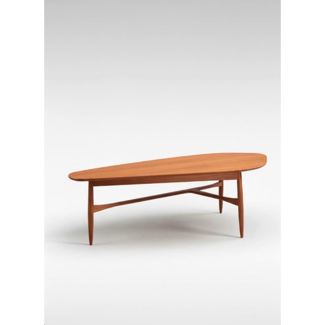 Mid-Century Scandinavian Modern Boomerang Teak Coffee Table by Svante Skogh for Laauser, 1950s For Sale - Image 12 of 12