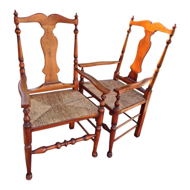 Wood Timeless Elegance: 4 Antique Queen Anne Style Mahogany Armchairs For Sale - Image 7 of 10
