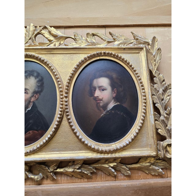 Early 19th Century Antique Old Master Painting Three Iconic Men For Sale - Image 5 of 8