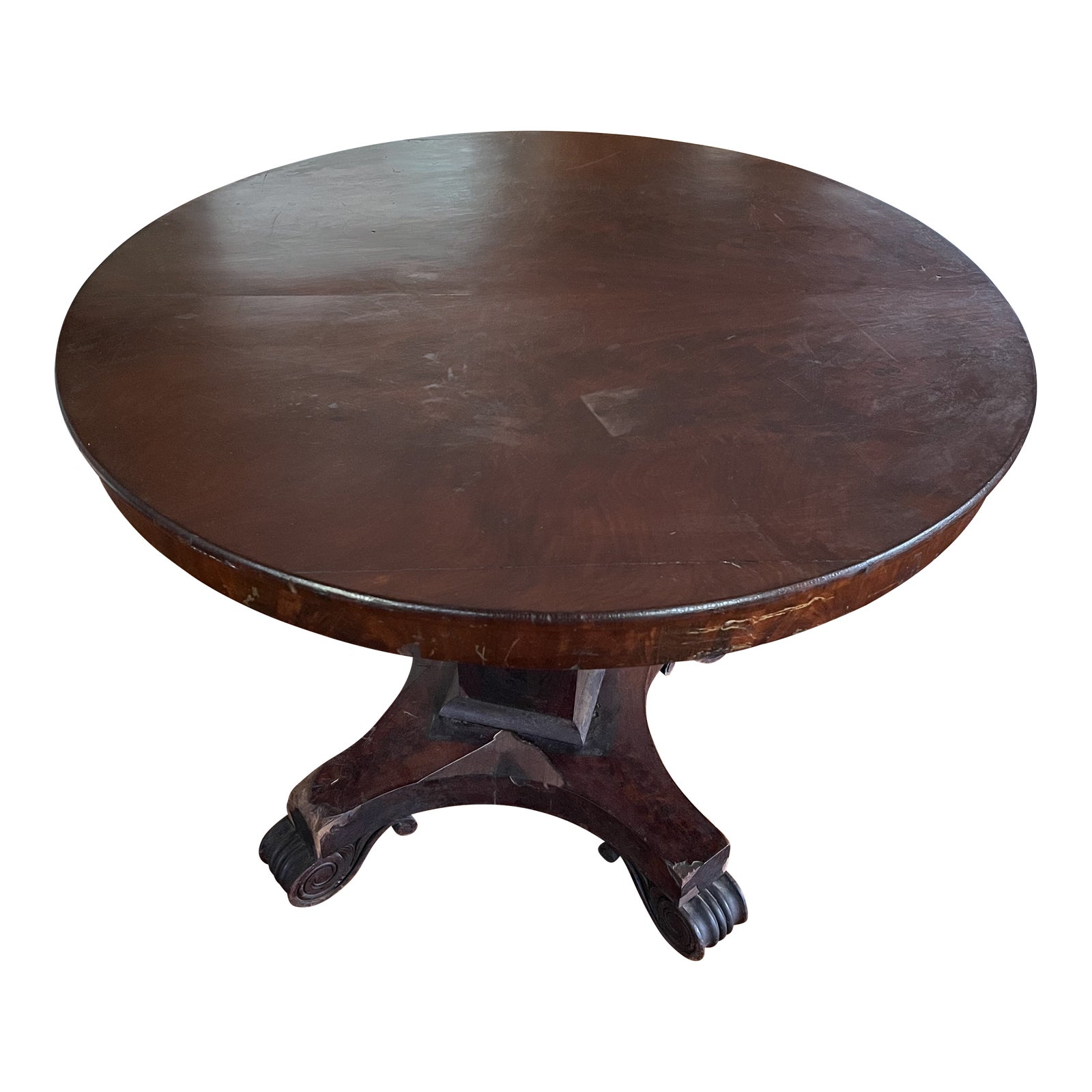 Early 20th Century Solid Wood Antique Round Center Table Chairish