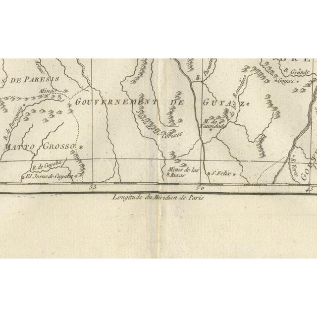 Northern Brazil and Amazon Basin Enlightenment Map by Rigobert Bonne, 1780s For Sale - Image 10 of 12