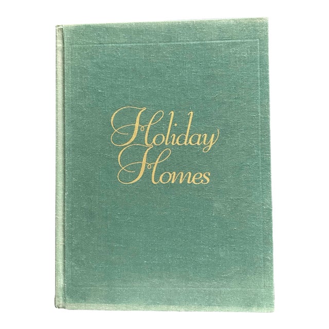Vintage 1991 Dark Green & Gold “Holiday Homes” Coffee Table Book For Sale