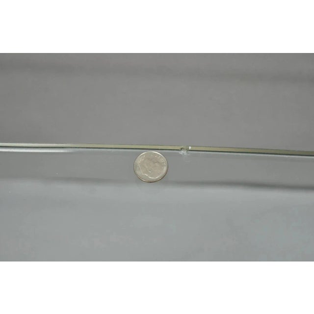 Vintage Mid Century Modern Painted Walnut Waterfall Base Glass Top Coffee Table For Sale - Image 9 of 15