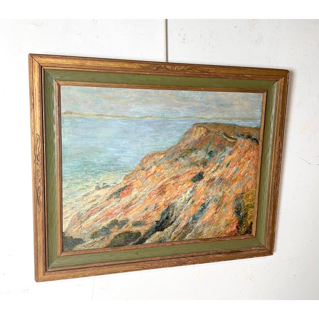 D. 1917 American Impressionist Oil of Martha's Vineyard Gay Head Cliffs For Sale In Boston - Image 6 of 7