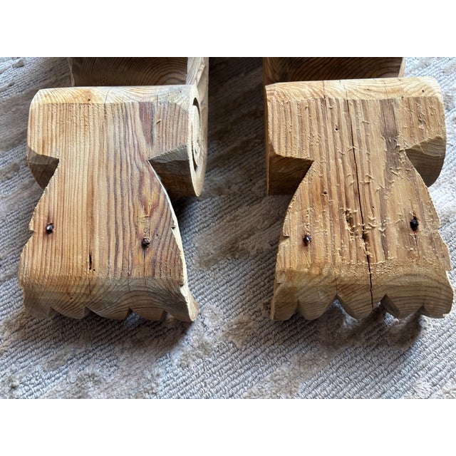 Antique Carved Pine Corbels, a 19th Century Pair For Sale In Philadelphia - Image 6 of 13