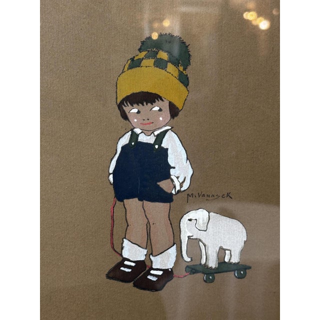 M. Vanasek, Figurative Composition, 1920s, Paper, Framed, Set of 5 For Sale - Image 8 of 11