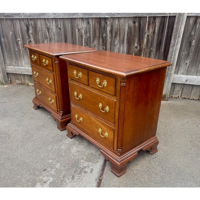L. & J.G. Stickley, Inc. Stickley 18th Century Style Cherry Night Stands For Sale - Image 4 of 9