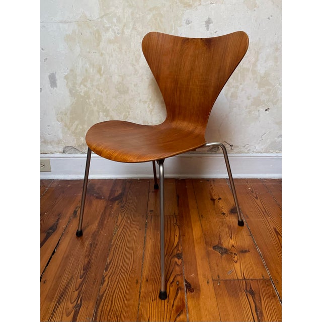 椅子 Arne Jacobsen 3170 Teak FRITZ HANSEN Vintage Arne Jacobsen Series-7 Teak Desk Chair for Fritz