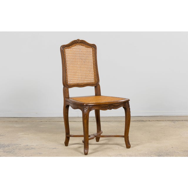 Antique French Louis XV Style Provincial Walnut Cane Dining Chairs, Set of 12 For Sale - Image 12 of 18