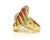 Diamond Enamel Floral Swirl Ring 18k Yellow Gold Size 7 For Sale - Image 4 of 4