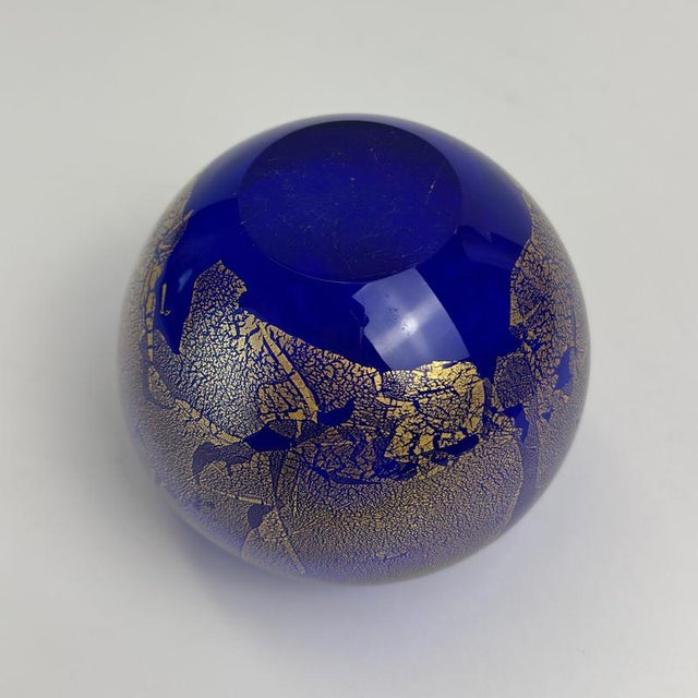 Metal Azurene Cobalt Blue and Gold Glass Vase by Michael Harris, 1978 For Sale - Image 7 of 9