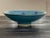 1970s Vintage Blue Leaf Studio Pottery Bowl For Sale - Image 5 of 9