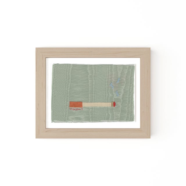 Willa Heart Maude the Rust Cigarette by Willa Heart in Natural Frame, Mini Art Print For Sale - Image 4 of 4