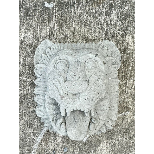 Vintage Cast Concrete Lions Head For Sale - Image 12 of 12
