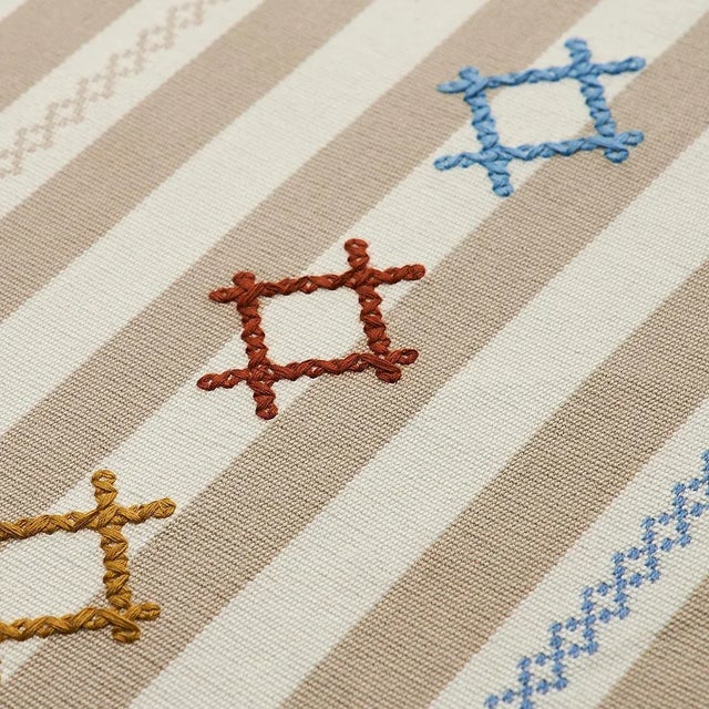 Schumacher Schumacher Rhodes Stripe Fabric in Neutral For Sale - Image 4 of 6