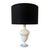 Mid-Century Modern Mid-Century Modern French White Opaline Glass Table Lamp with Black Shade, 1950 For Sale - Image 3 of 6