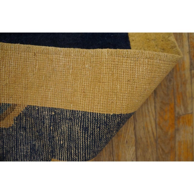 Textile 1920s Beige Medallion Oriental Antique Chinese Peking 11'10'' X 14'6'' Wool Rug For Sale - Image 7 of 9