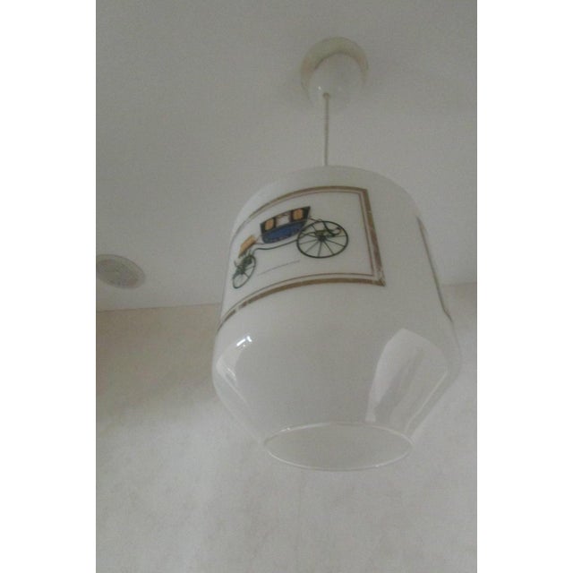 Vintage Suspension Light in Opaline, 1950s For Sale - Image 3 of 10