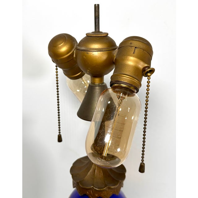 Rosenthal 190s Rosenthal Cobalt Gilded Fish Table Lamp by M. Robisch For Sale - Image 4 of 18