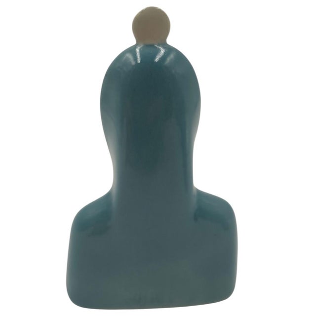 Rare Art Deco Lenci Torino Italian Ceramic Madonna Bust, 1930s For Sale - Image 6 of 9
