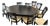 Century Furniture Black Table and 9 Chairs For Sale